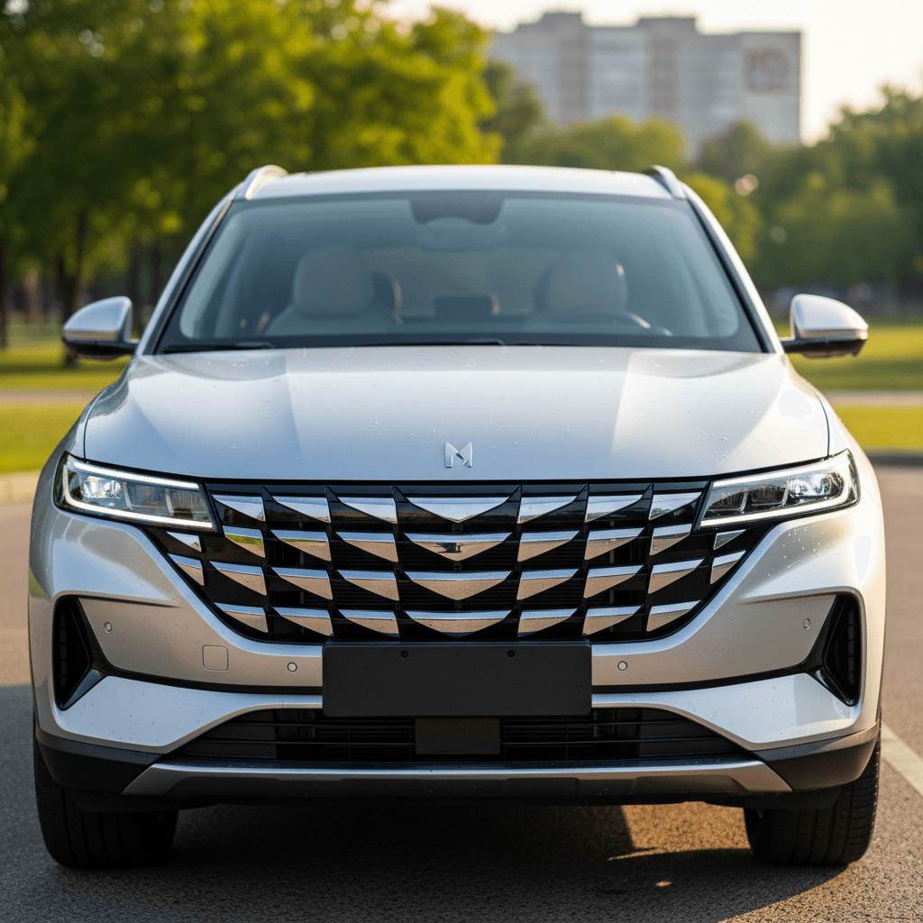 Vehicle front grille and lighting detail