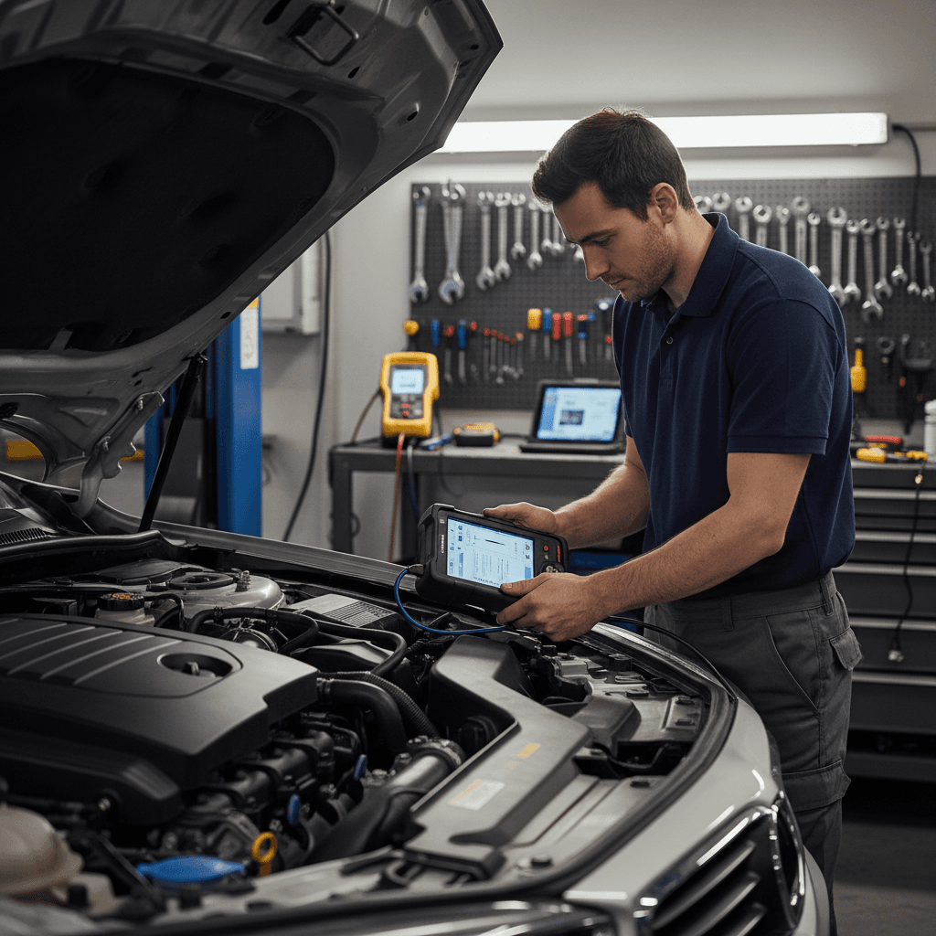 Diagnostic repair work being performed