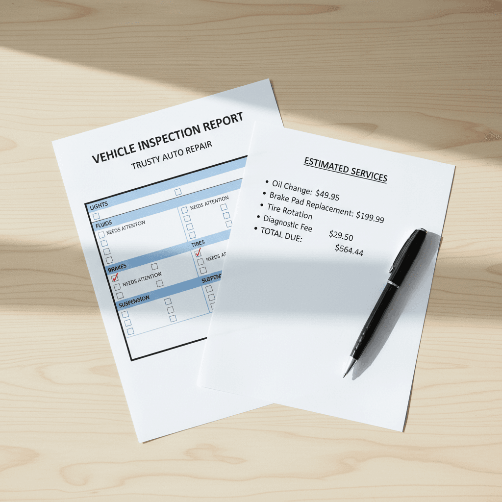 Transparent pricing - vehicle inspection documents
